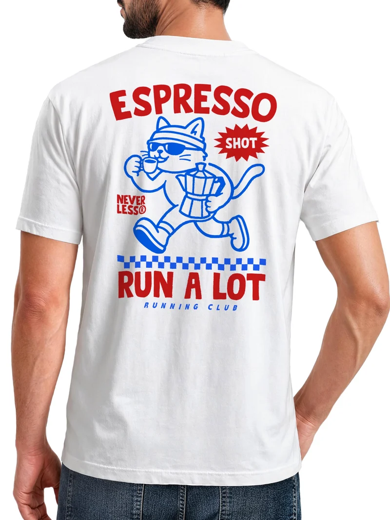Herren T-Shirt Espresso Running Club Backprint Slim Fit
