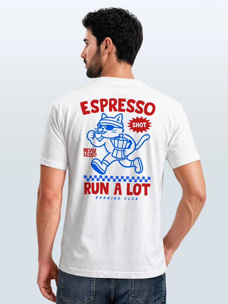 Herren T-Shirt Espresso Running Club Backprint Slim Fit