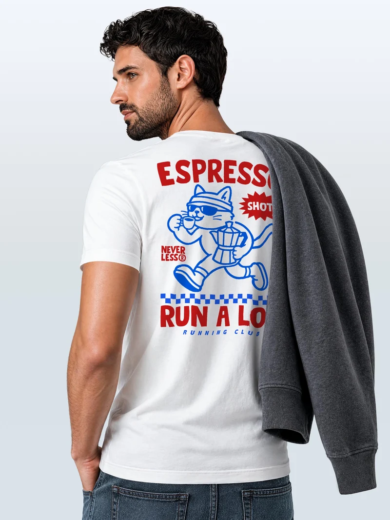 Herren T-Shirt Espresso Running Club Backprint Slim Fit