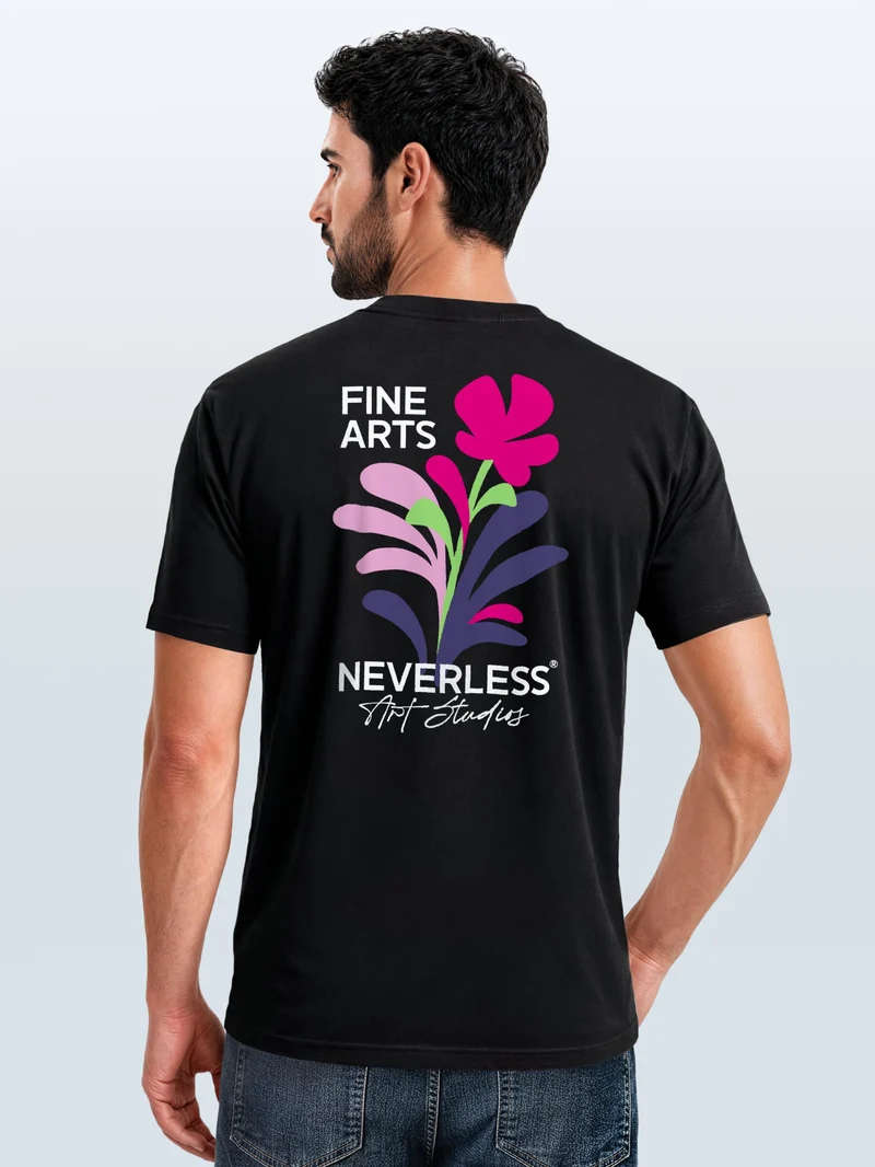 Herren T-Shirt Fine Arts Botanical Backprint Slim Fit