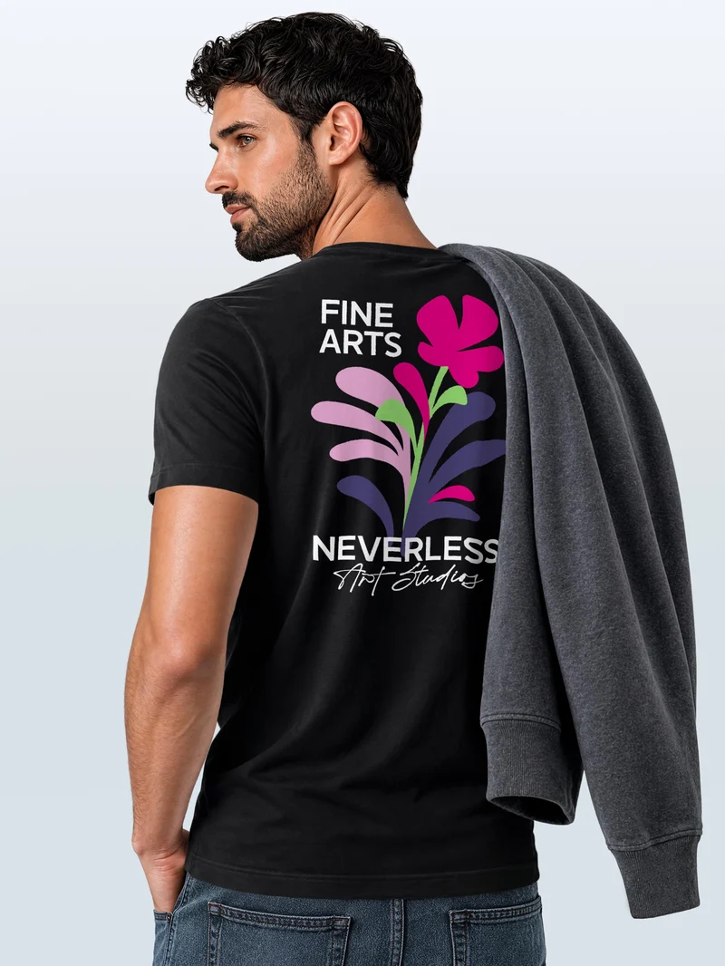 Herren T-Shirt Fine Arts Botanical Backprint Slim Fit