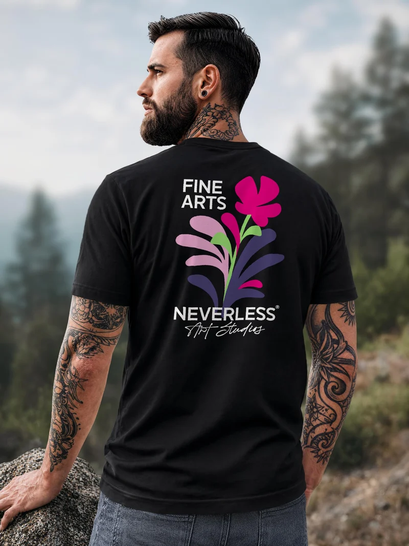 Herren T-Shirt Fine Arts Botanical Backprint Slim Fit