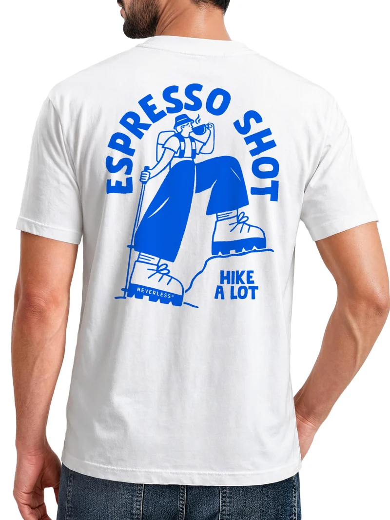 Herren T-Shirt Espresso Shot Hike Backprint Slim Fit