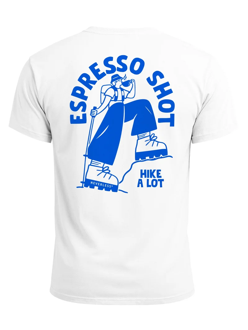 Herren T-Shirt Espresso Shot Hike Backprint Slim Fit