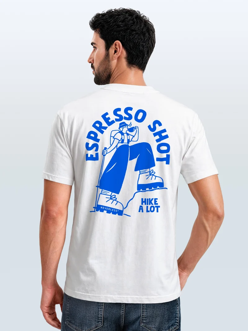 Herren T-Shirt Espresso Shot Hike Backprint Slim Fit
