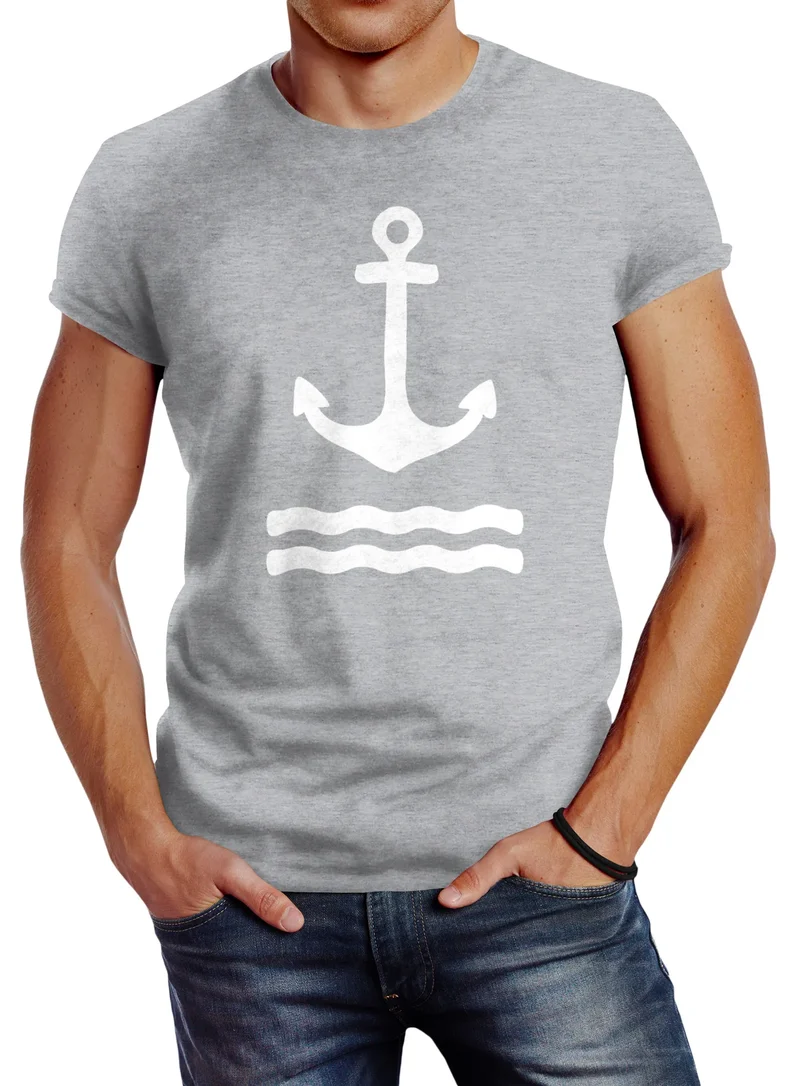 Anker Herren T-Shirt Wasserwelle Slim Fit