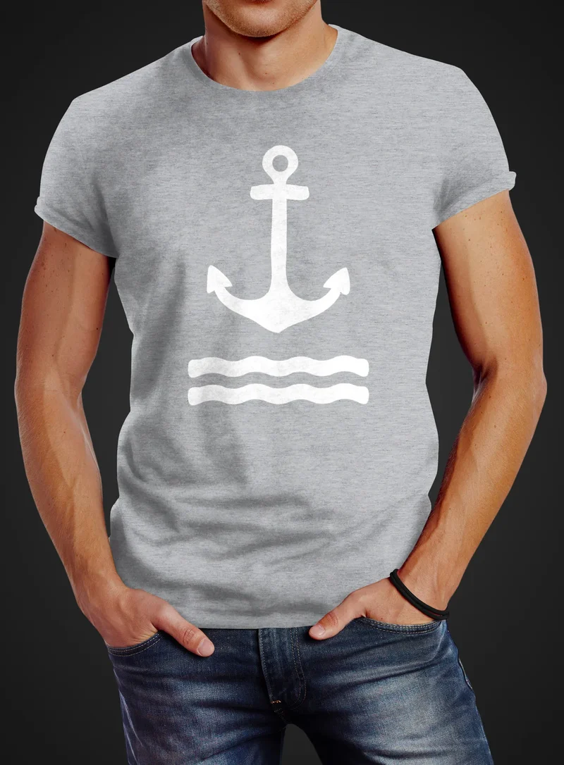 Anker Herren T-Shirt Wasserwelle Slim Fit