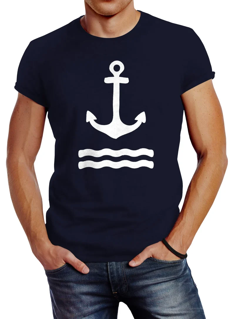 Anker Herren T-Shirt Wasserwelle Slim Fit