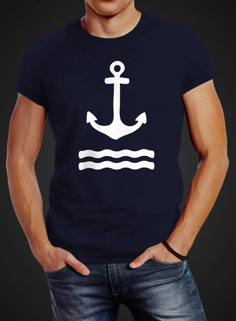 Anker Herren T-Shirt Wasserwelle Slim Fit