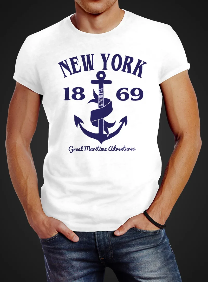 Herren T-Shirt Anker New York Slim Fit