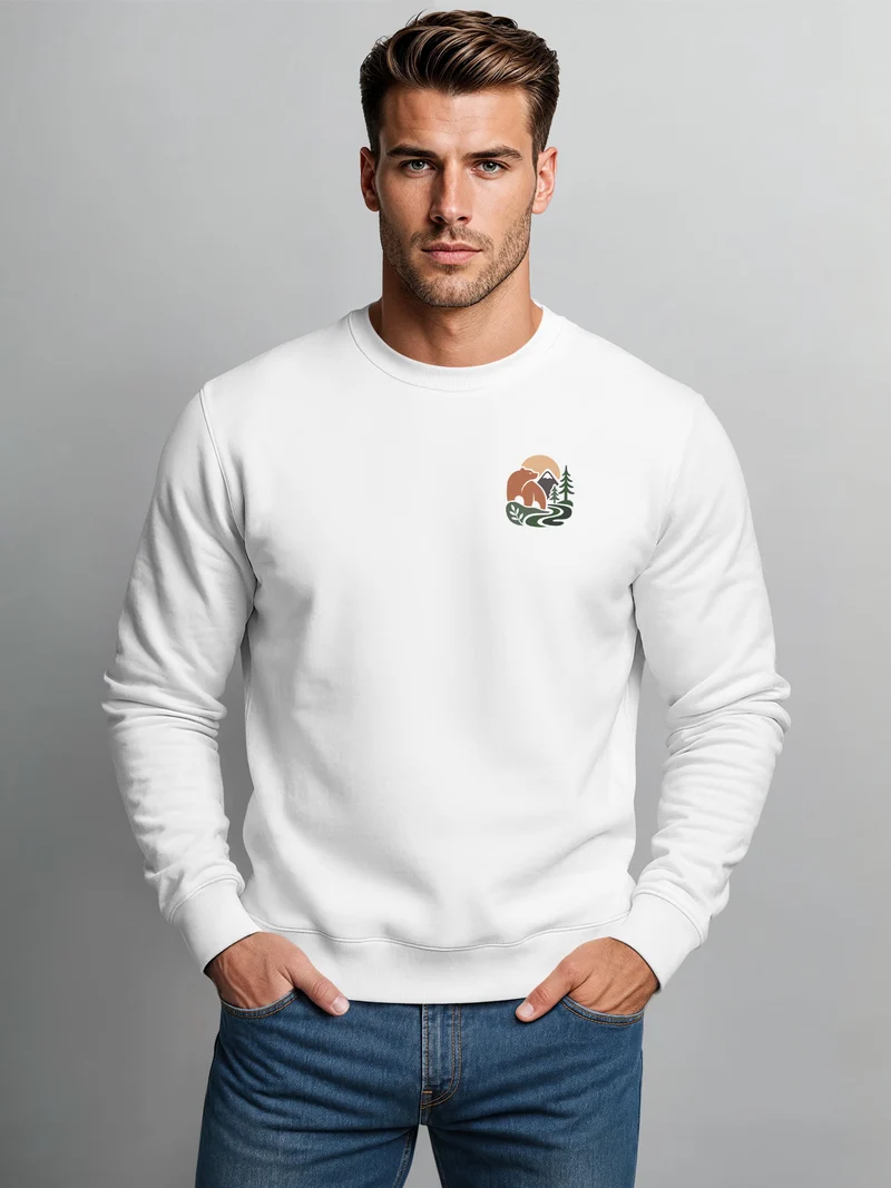 Herren Sweatshirt mit Frontprint - Nature Adventure - Regular Fit