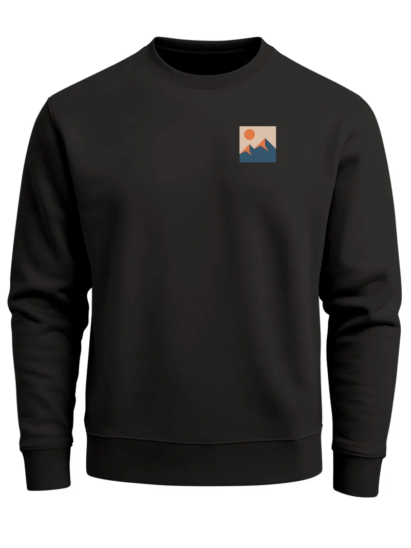 Herren Sweatshirt mit Frontprint - Minimal Mountain - Regular Fit