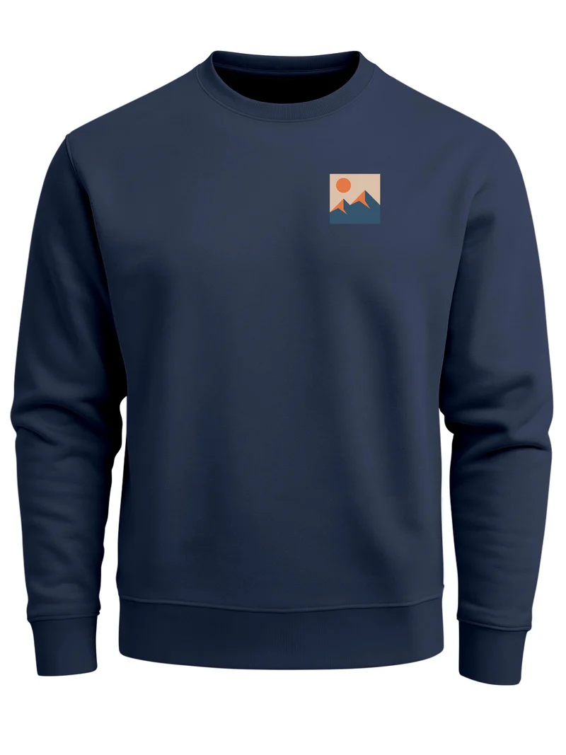 Herren Sweatshirt mit Frontprint - Minimal Mountain - Regular Fit