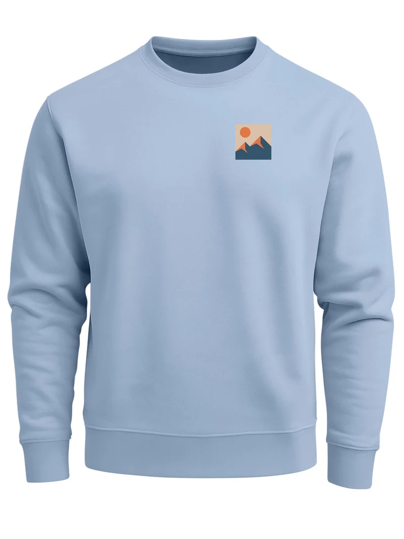 Herren Sweatshirt mit Frontprint - Minimal Mountain - Regular Fit