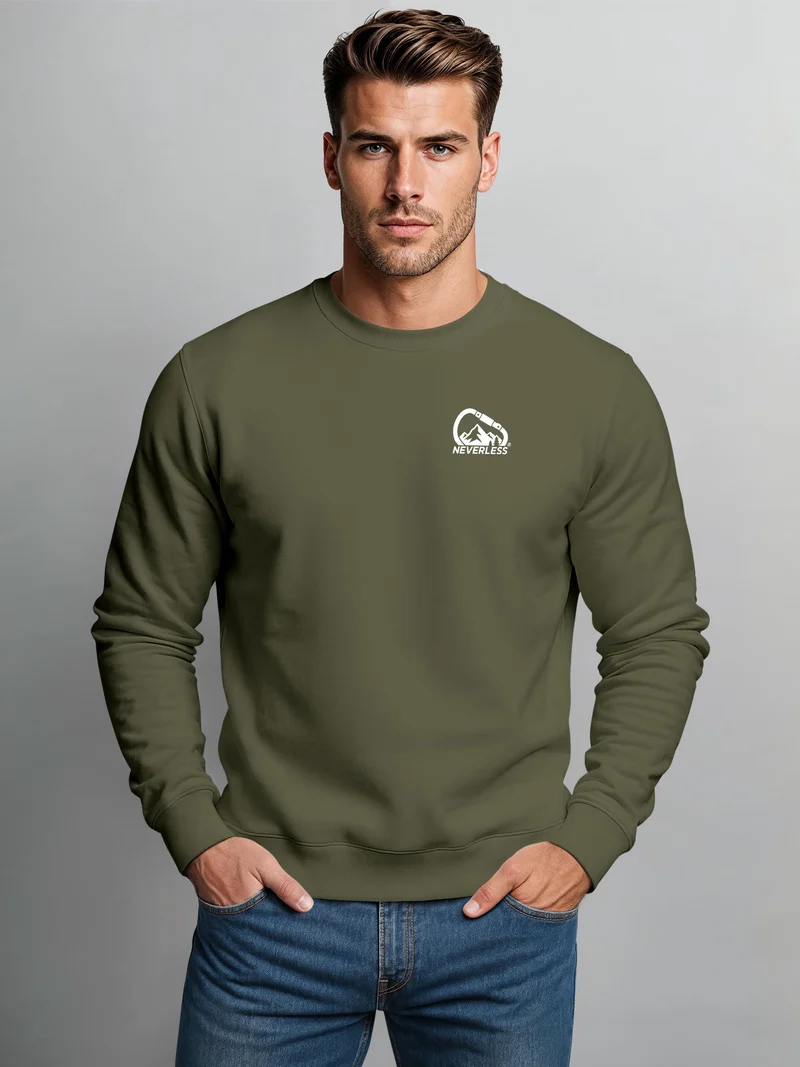Herren Sweatshirt mit Frontprint - Climbing Mountain - Regular Fit