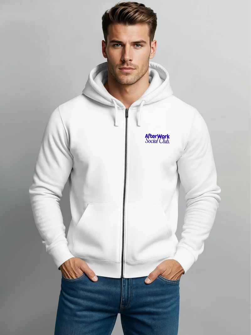 Herren Sweatjacke Backprint Afterwork Party Zipjacke Zip-Hoodie Männer Grafik Design Fashion Streetstyle