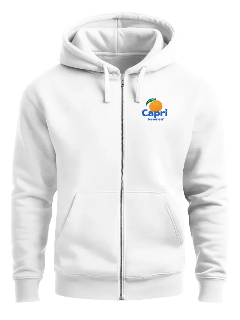 Herren Sweatjacke Backprint Capri Orange Fruit Design Zipjacke Zip-Hoodie Männer Fashion Streetstyle