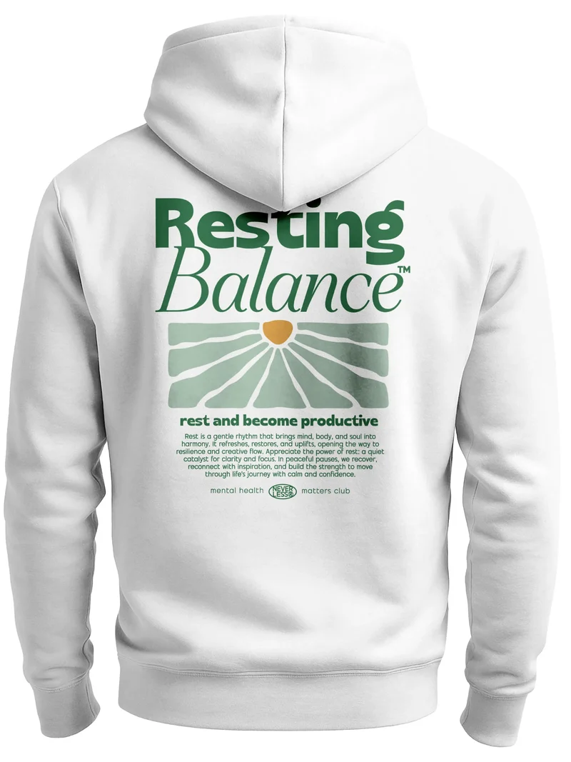 Herren Sweatjacke Backprint Balance Mental Health Design Zipjacke Zip-Hoodie Männer Fashion Streetstyle