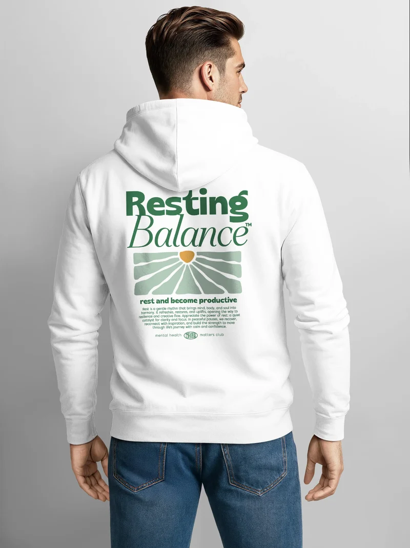 Herren Sweatjacke Backprint Balance Mental Health Design Zipjacke Zip-Hoodie Männer Fashion Streetstyle