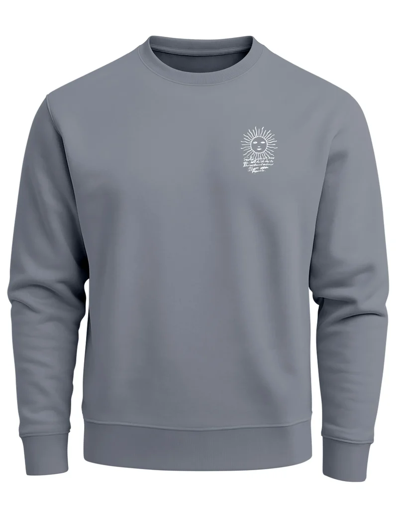 Sweatshirt Herren Pullover mit Backprint Point North Kompass Backprint Adventure Streetwear Design Fashion Männer