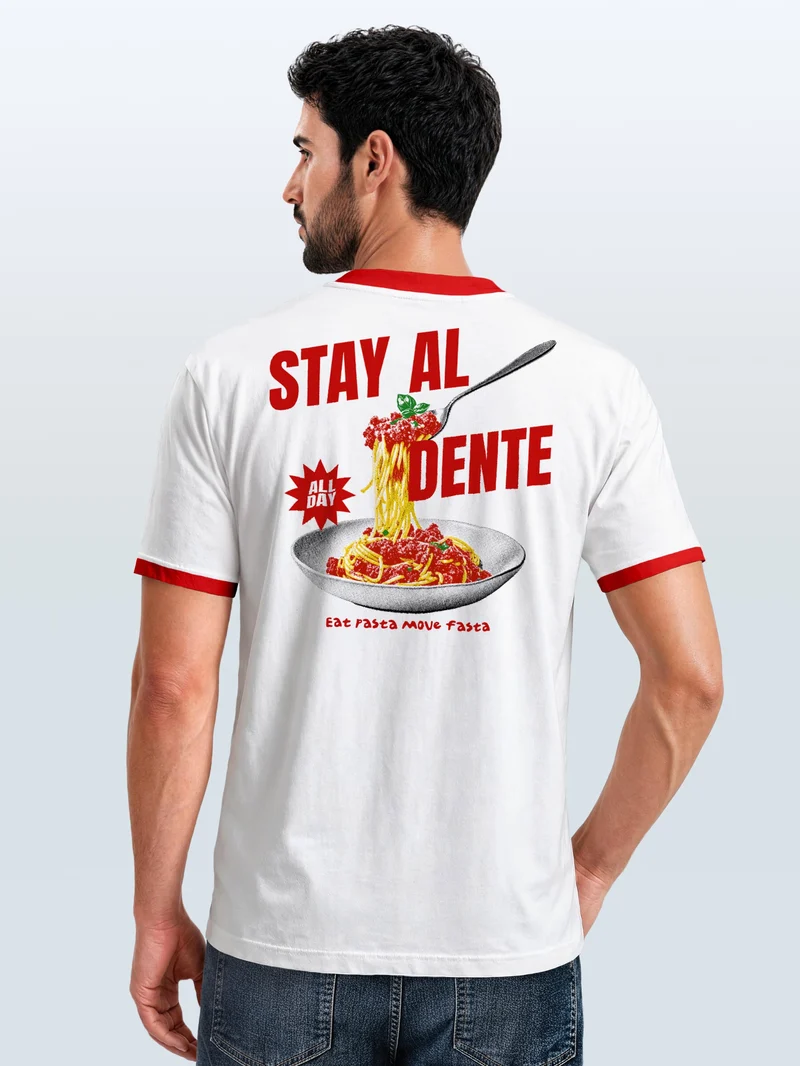 Herren T-Shirt Retro Kontrastbund - Design - Printshirt im Vintage-Look