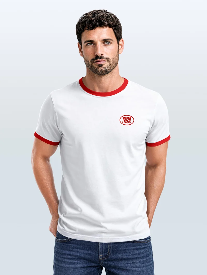 Herren T-Shirt Retro Kontrastbund - Design - Printshirt im Vintage-Look
