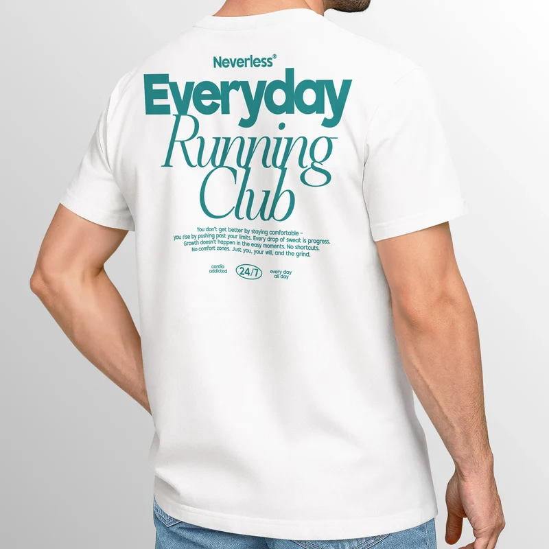 Backprint TShirt Herren Everyday Running Club Sport Laufen Joggen Cardio Addicted Fashion