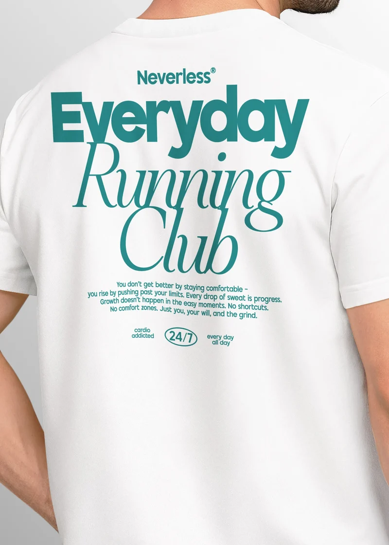 Backprint TShirt Herren Everyday Running Club Sport Laufen Joggen Cardio Addicted Fashion