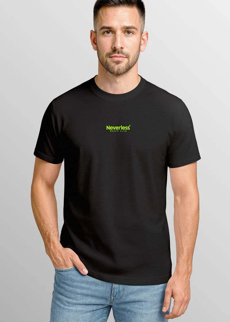 Herren T-Shirt Backprint Sommer Funshirt mit Palmen Print Retro Typografie – Strand Urlaub Grafikshirt Kurzarm Baumwwolle