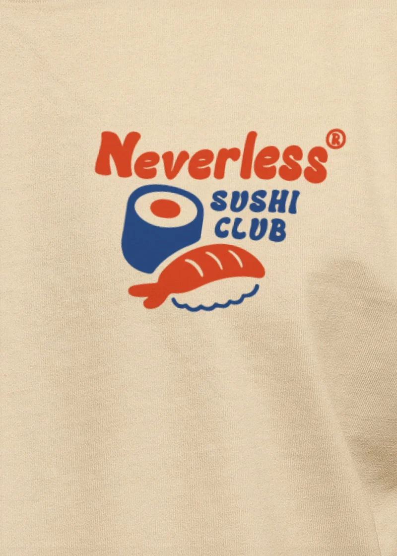Herren T-Shirt Sushi Lovers Club – Grafikshirt mit Sushi Print – Lustiges Foodie Shirt Sommer Fashion Streetstyle