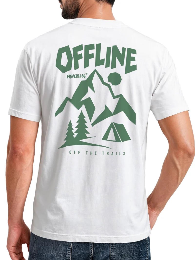 Herren T-Shirt Backprint - Berge Aventure Design - Baumwollshirt Männer Fashion Streetstyle Slim Fit