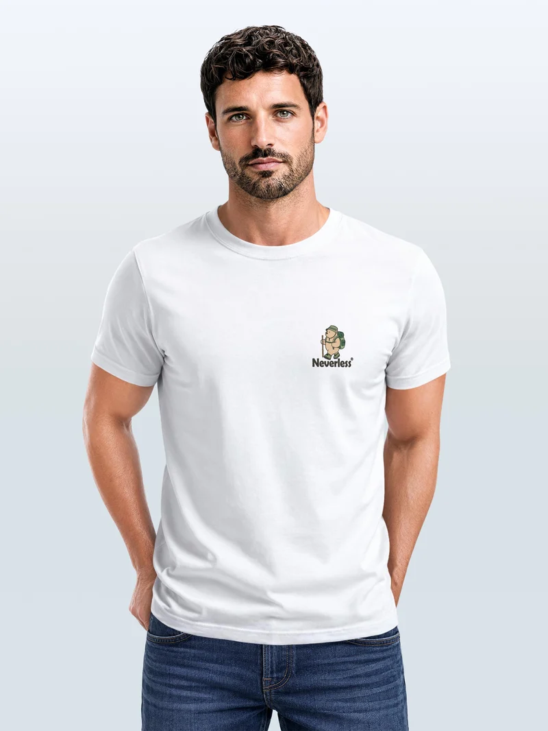 Herren T-Shirt Backprint - Outdoor Bär Design - Baumwollshirt Männer Fashion Streetstyle Slim Fit