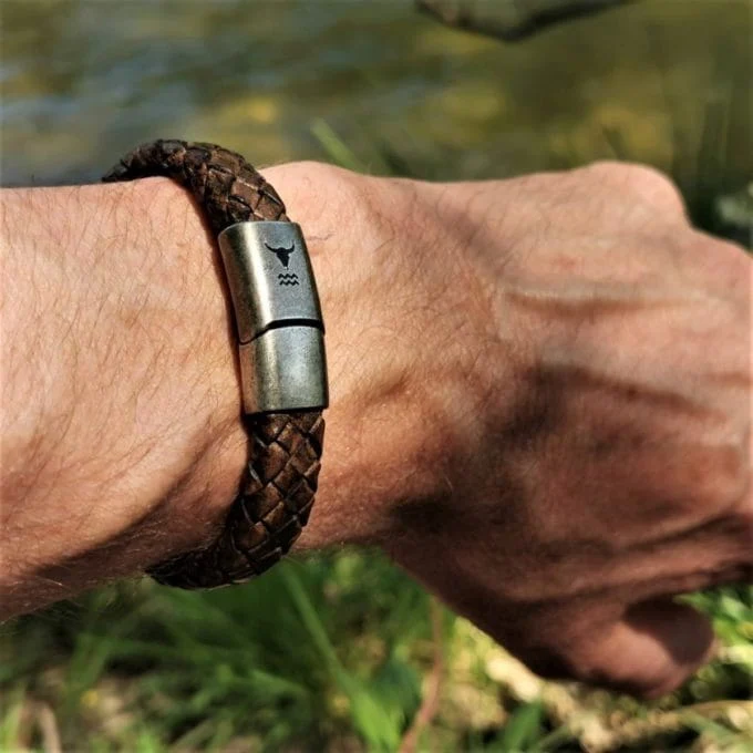 Geflochtenes Lederarmband im Vintage Look