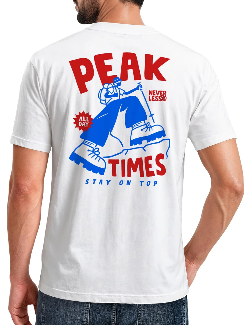 Herren T-Shirt Peak Times Hiking Backprint Slim Fit