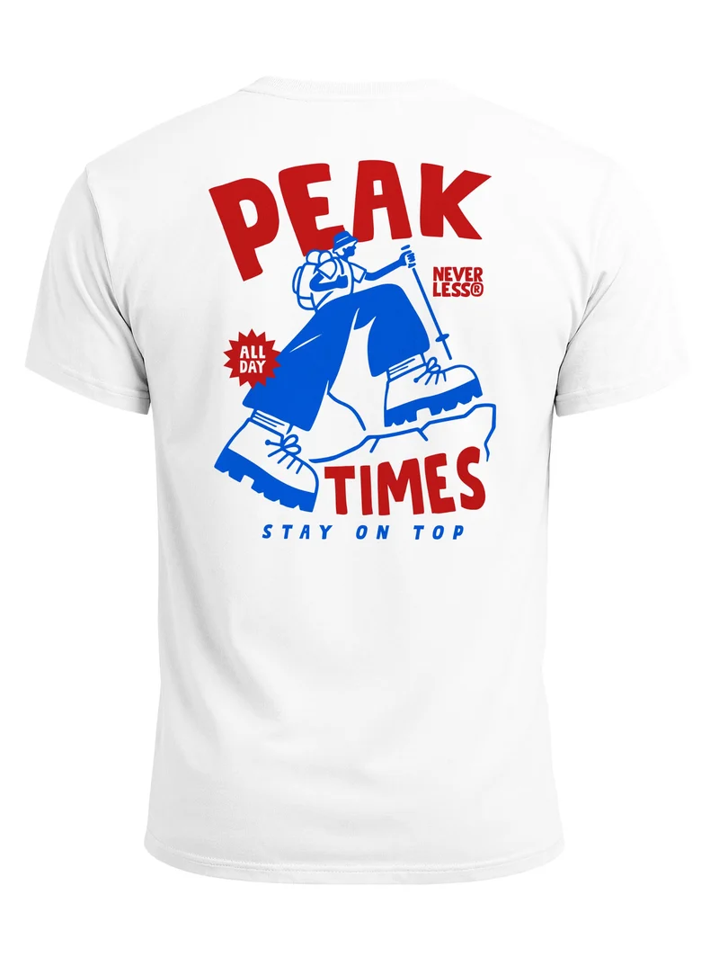 Herren T-Shirt Peak Times Hiking Backprint Slim Fit