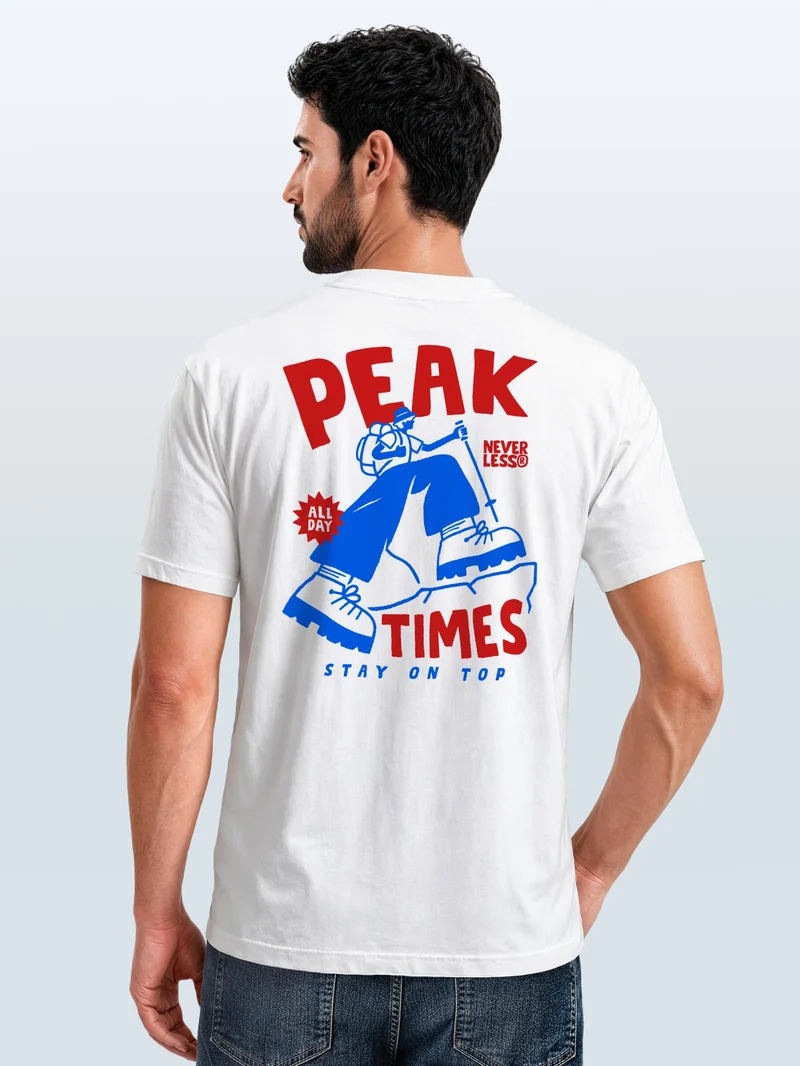 Herren T-Shirt Peak Times Hiking Backprint Slim Fit
