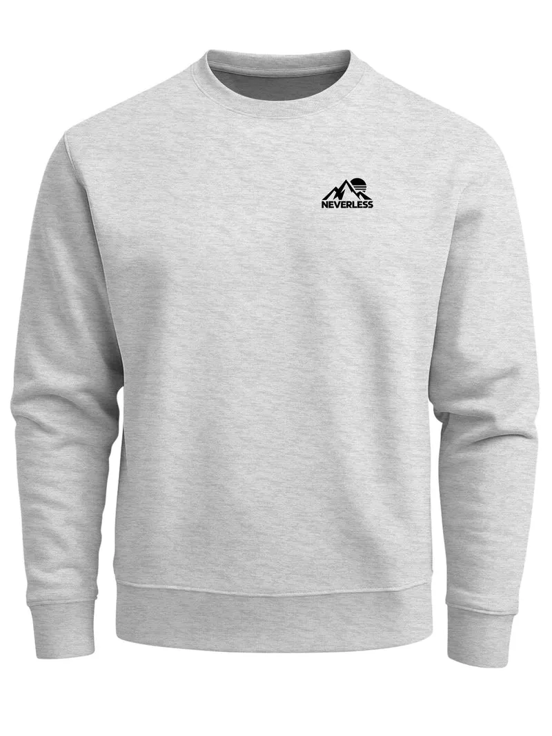 Herren Sweatshirt Mountain Brustprint Regular Fit