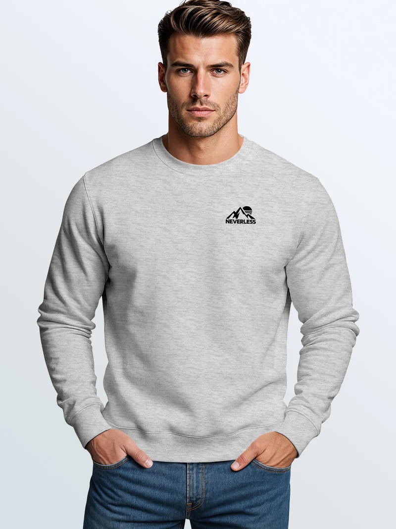Herren Sweatshirt Mountain Brustprint Regular Fit