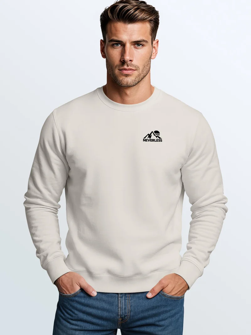Herren Sweatshirt Mountain Brustprint Regular Fit