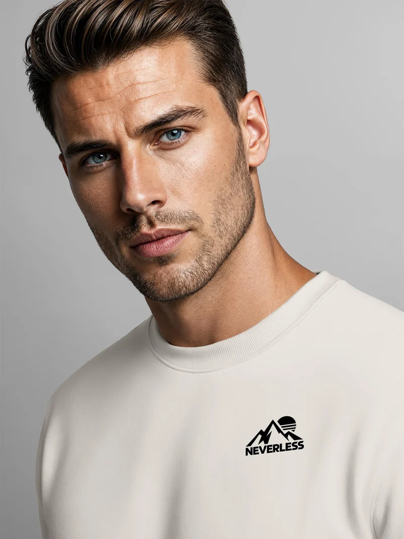 Herren Sweatshirt Mountain Brustprint Regular Fit