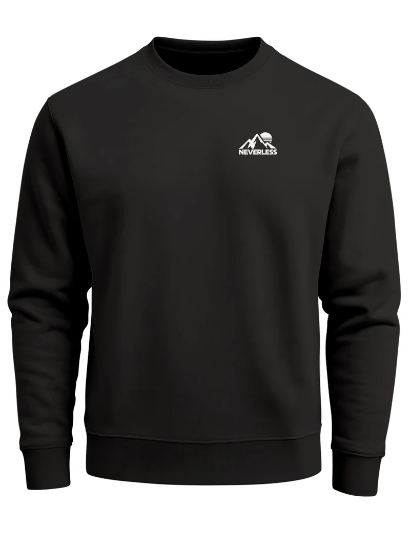 Herren Sweatshirt Mountain Brustprint Regular Fit