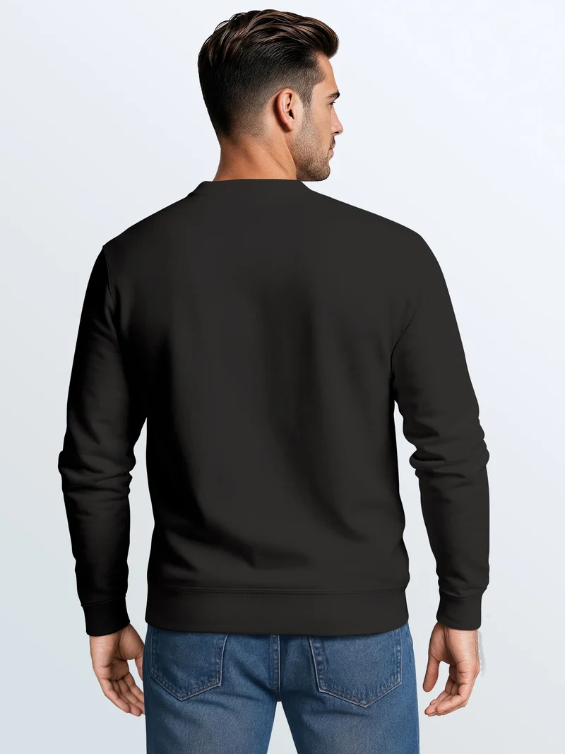 Herren Sweatshirt Mountain Brustprint Regular Fit
