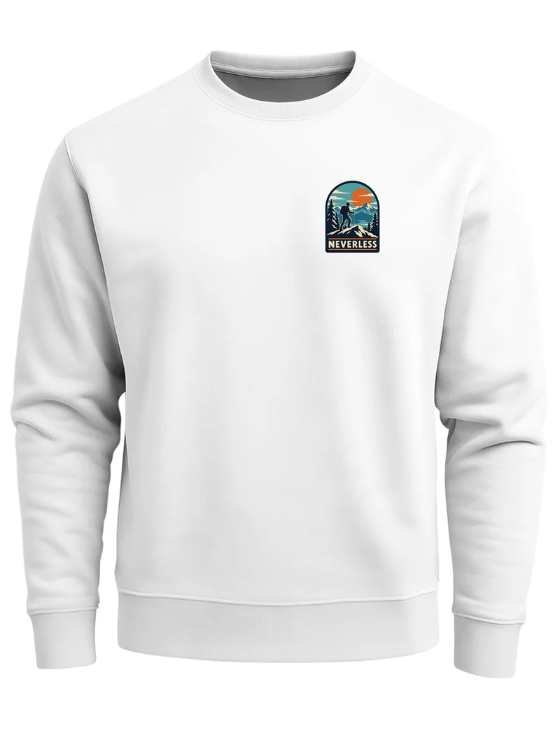 Herren Sweatshirt Mountain Brustprint Regular Fit