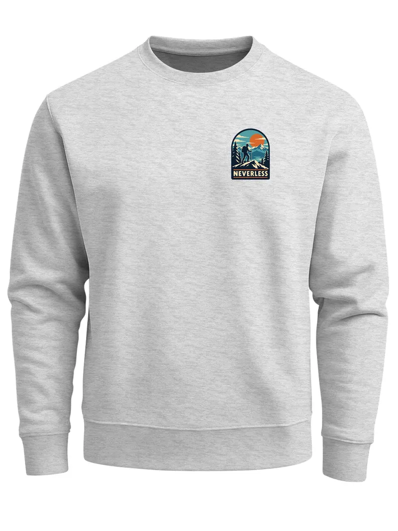 Herren Sweatshirt Mountain Brustprint Regular Fit