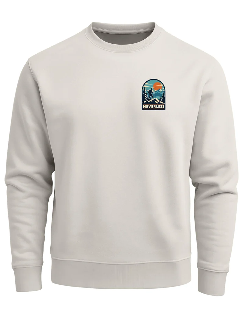 Herren Sweatshirt Mountain Brustprint Regular Fit