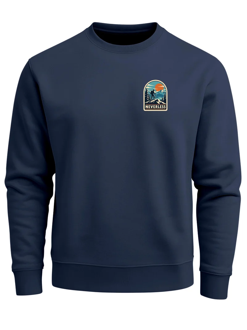 Herren Sweatshirt Mountain Brustprint Regular Fit