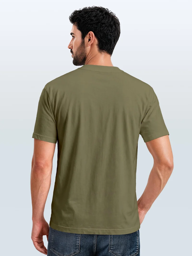 Herren T-Shirt Mountain Nature Brustprint Slim Fit