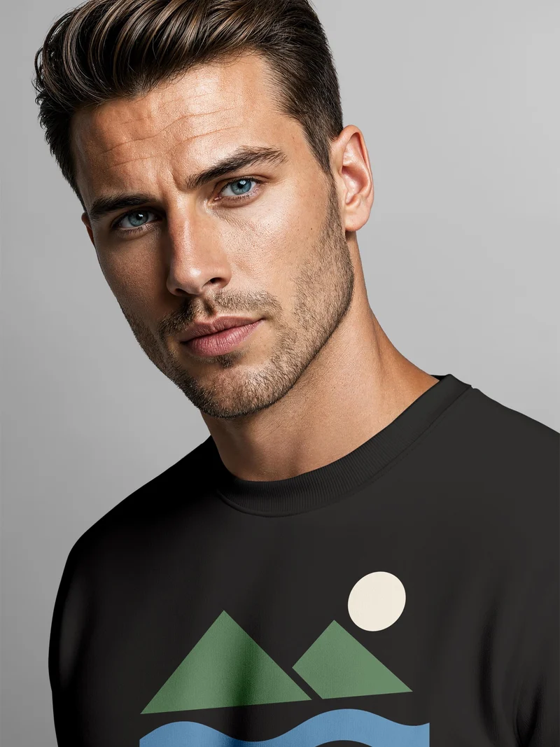 Herren Sweatshirt Nature Therapy Frontprint Regular Fit
