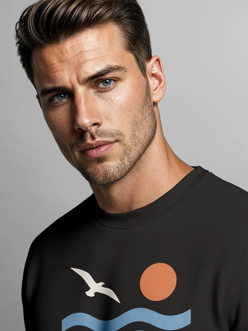 Herren Sweatshirt Nature Therapy Frontprint Regular Fit