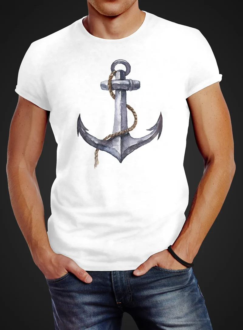 Herren T-Shirt Anker Anchor Slim Fit
